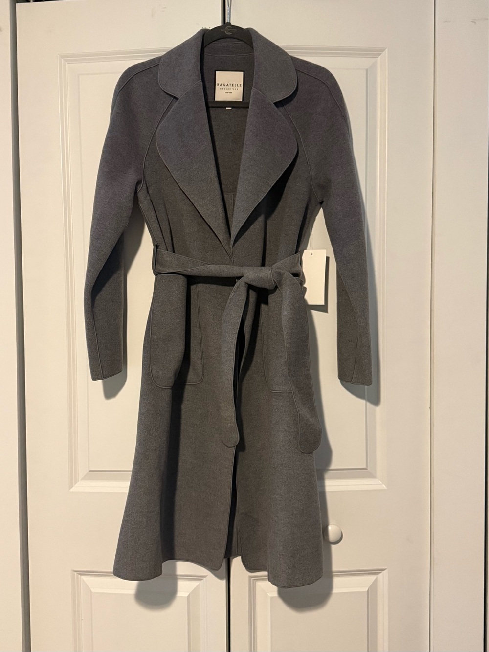 Bagatelle Gray Front Wrap Coat